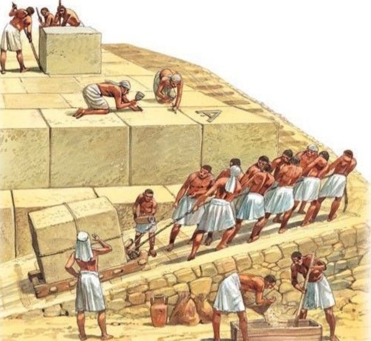 Строительство в древности. Стройка пирамид в древнем Египте. Стройка пирамид в Египте. Постройка пирамид в древнем Египте. Строители пирамиды Хеопса.